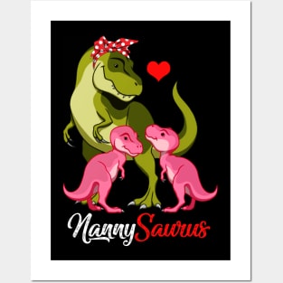 Nannysaurus T-Shirt T-rex Nanny Saurus Dinosaur Posters and Art